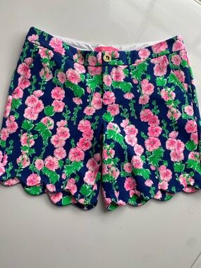 EUC Lilly Pulitzer Darci Knit Shorts in De Vine Print Sz 4
